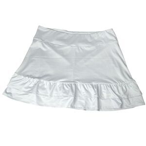 NEW Crown & Ivy pin striped ruffle skorts skirt Size XL white blue‎